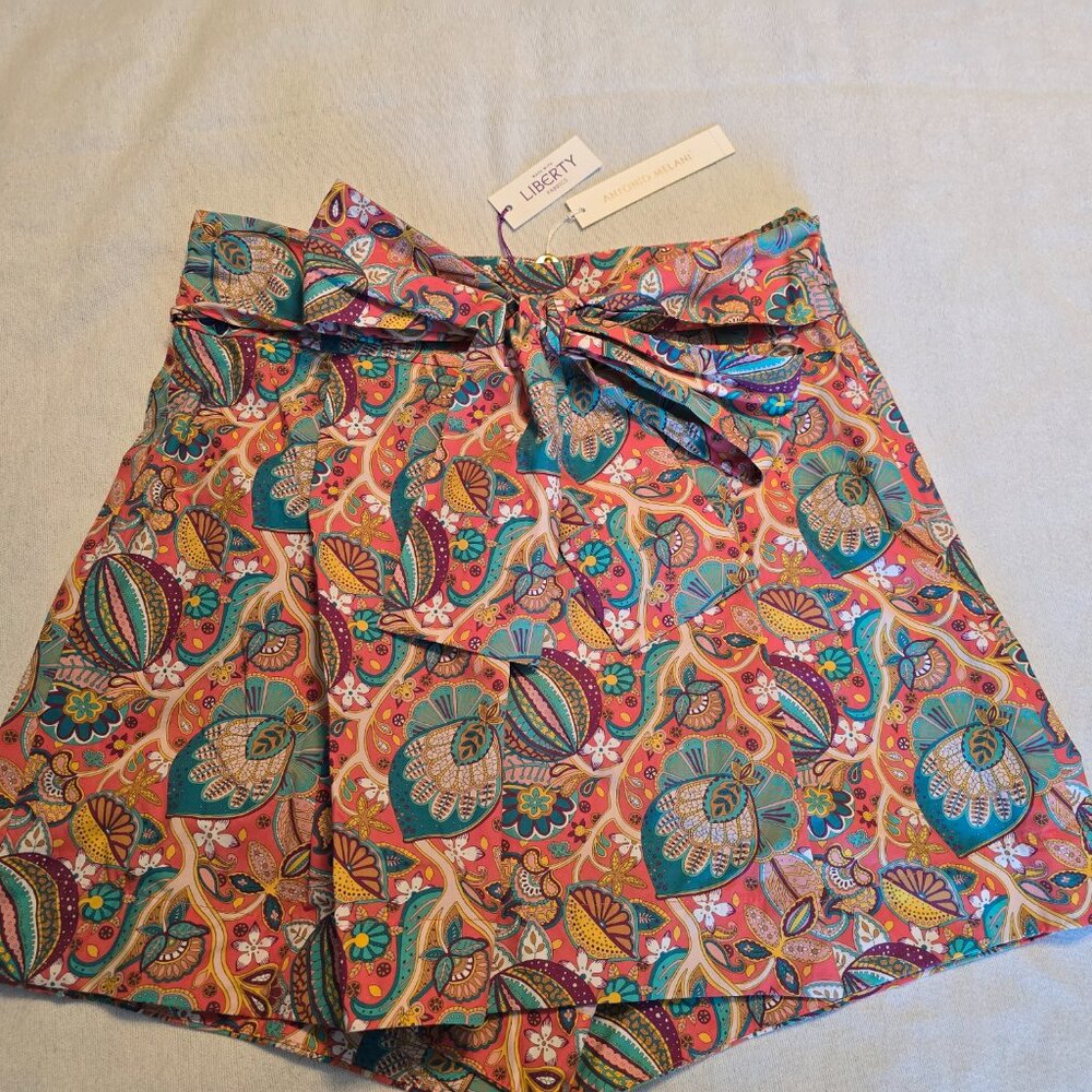 Antonio Melani Paisley Tie Waist Paperbag Shorts Boho Resort Sz 8 M Med NWT NEW